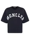 Moncler Woman T-shirt Midnight Blue Size M Cotton In Blue