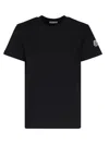 Moncler Round Neck Short Sleeve T-shirt In Black