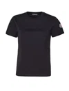 Moncler Logo Patch Crewneck T-shirt In Black