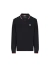 Moncler Cotton Polo Shirt In Blue