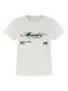 Moncler Cotton T Shirt With Embroidered Cursive Logo In White