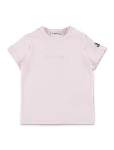 Moncler Kids'  T Shirts And Polos Pink In Neutral