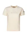 Moncler Logo Embroidered Cotton T-shirt In White