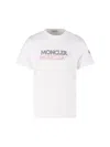 Moncler Flocked Logo T-shirt With Crew Neck And Design In White