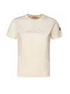 Moncler Logo Embroidered Cotton T-shirt In White