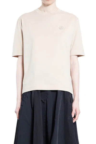 Moncler T-shirts & Tank Tops In Beige