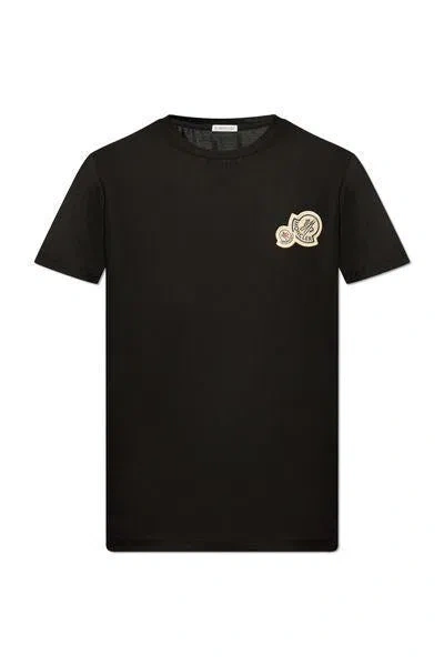 Moncler Double Badge T-shirt In Black