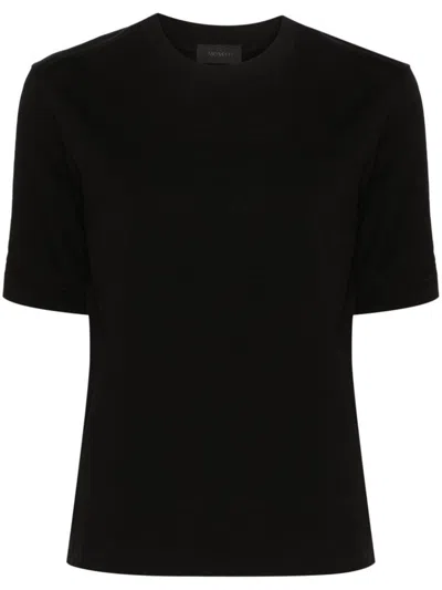 Moncler Logo Embroidered T-shirt In Black