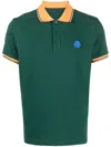 Moncler Logo-patch Cotton Polo Shirt In Green