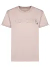 Moncler Embroidered Tonal Logo Cotton T-shirt In Beige