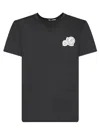 Moncler Crewneck T Shirt Featuring Multiple Patches In Black
