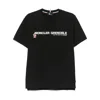 Moncler Midnight Blue Stretch Cotton T-shirt In Black