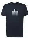 Moncler Faded Logo Cotton T-shirt In Blue