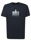 Moncler Midnight Graphic Print Crew Neck T-shirt In Blue
