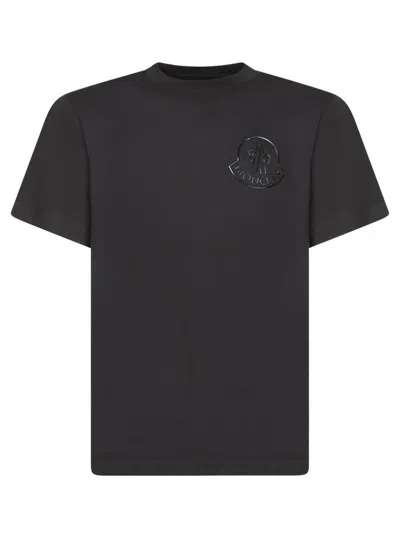 Moncler Soft Cotton Short Sleeve Crew Neck T-shirt In Black