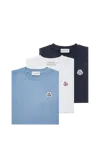 Moncler T-shirts En Coton À Logo (lot De 3) In Multi