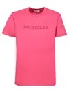 Moncler Crew Neck Short Sleeves Cotton T-shirt In Red