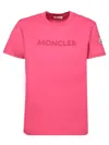 Moncler Crew Neck Short Sleeves Cotton T-shirt In Red