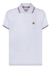 Moncler White Cotton Short-sleeved Polo T-shirt In White