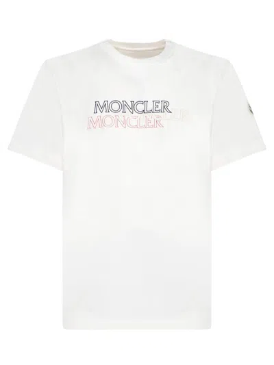 Moncler Logo-print Cotton T-shirt In White