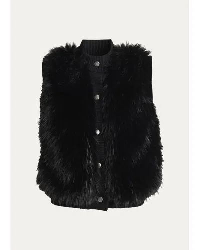 Moncler Tadorne Shearling Down-fill Vest In Black