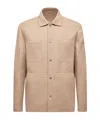 Moncler Tagnit Reversible Wool Shirt Jacket In Brown