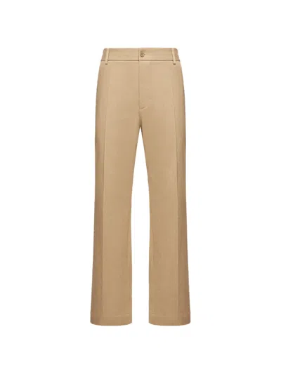 Moncler Tailored Cotton Pants In Nude
