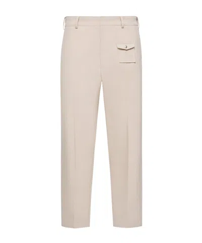 Moncler Tailored Gabardine Pants In Neutral