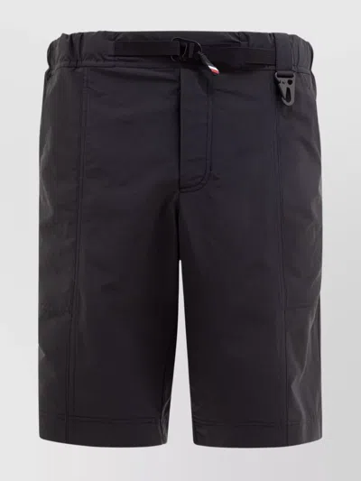 Moncler Tailored Shorts With Pockets And Elastic Waistband In Black