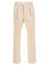 Moncler Trousers Drill Button Detail In Neutral