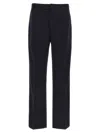 Moncler Wool Blend Straight Leg Trousers In Blue