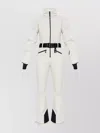 Moncler Tailored Suit With Belted Waist And Quilted Sleeves In White