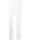 Moncler Tapered Cotton Trousers In Weiss