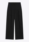 Moncler Tailored Wool-blend Pants In Black
