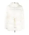 Moncler Taleve Logo-patch Belted Quilted-down Coat In White