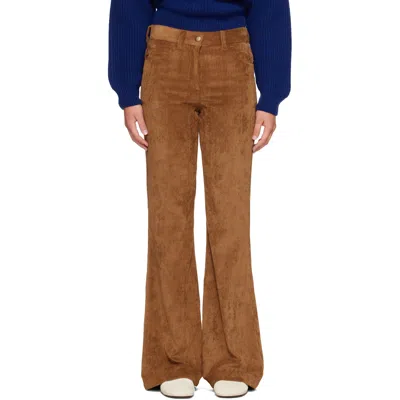 Moncler Tan Corduroy Wide Leg Trousers