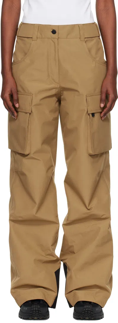 Moncler Tan Padded Gore-tex Ski Pants In Brown
