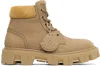 Moncler Peak City Suede Leather Lace-up Boots In Brown