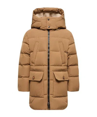 Moncler Kids' Tanay Hooded Down Jacket In Brown