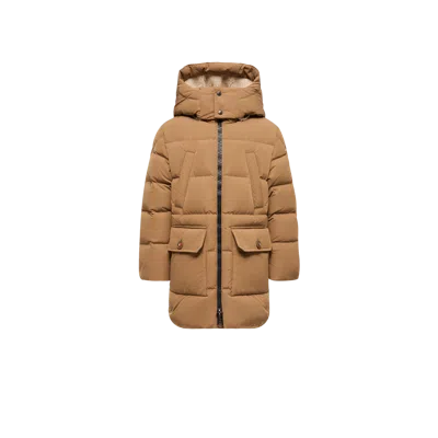 Moncler Kids' Tanay Hooded Down Jacket, Boys, Beige, Size: 10y In Brown