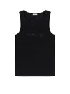 Moncler Logo-embroidered Stretch-cotton Tank In Black