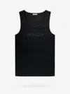 Moncler Logo-embroidered Stretch-cotton Tank In Black