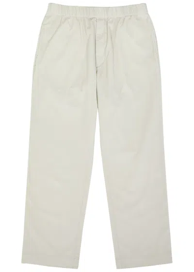 Moncler Tapered Corduroy Trousers In White