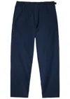 Moncler Navy Belted Seersucker Trousers