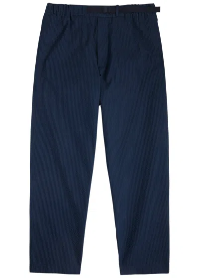 MONCLER MONCLER TAPERED-LEG SEERSUCKER TROUSERS