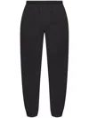 Moncler Black Embroidered Logo Trousers In Black