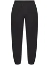 Moncler Black Embroidered Logo Trousers In Black