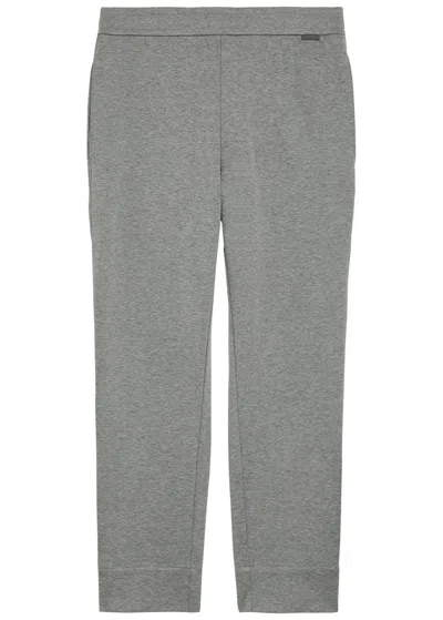 Moncler Tapered-leg Cotton-blend Sweatpants In Gray