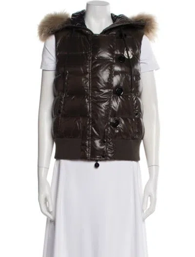 Pre-owned Moncler Tarn Gilet Down Down Jacket W/ Tags In Brown