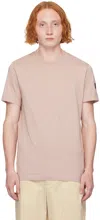 MONCLER TAUPE BONDED-LOGO T-SHIRT